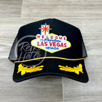 Las Vegas On Black Meshback Trucker Hat W/Scrambled Eggs Ready To Go