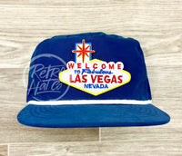 Las Vegas On Retro Poly Rope Hat Blue Ready To Go