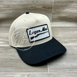 Logan Mac Rifle Patch On Natural/Black Retro Hat Ready To Go