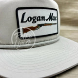 Logan Mac Rifle Patch (B&W) On Solid Smoke Gray Retro Rope Hat Ready To Go