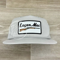 Logan Mac Rifle Patch (B&W) On Solid Smoke Gray Retro Rope Hat Ready To Go