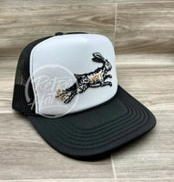 Lucky Rabbit On Black/White Meshback Trucker Hat Ready To Go