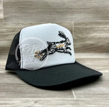 Lucky Rabbit On Black/White Meshback Trucker Hat Ready To Go