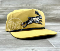 Lucky Rabbit On Retro Rope Hat Mustard W/Black Ready To Go