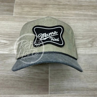 Mama Tried Patch On Stonewashed Sand/Charcoal Retro Rope Hat Ready To Go