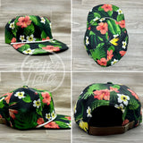 Midnight Toker On Black Hawaiian Retro Rope Hat W/Leather Strap Back Ready To Go