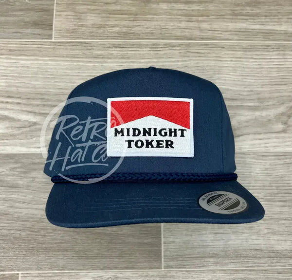 Midnight Toker On Blue Classic Retro Rope Hat Ready To Go