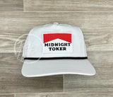 Midnight Toker On Retro Rope Hat White W/Black Ready To Go