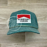 Midnight Toker Patch On Solid Stonewashed Rope Hat Teal Ready To Go