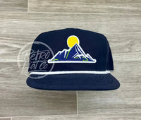 Mountain Patch On Retro Poly Rope Hat Ready To Go