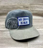 My Grass Is Blue On 2-Tone Stonewashed Rope Hat Charcoal / Sand Ready To Go