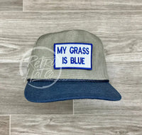 My Grass Is Blue On 2-Tone Stonewashed Rope Hat Sand / Indigo Ready To Go