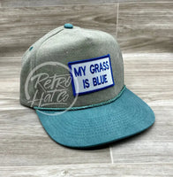 My Grass Is Blue On 2-Tone Stonewashed Rope Hat Sand / Teal Ready To Go