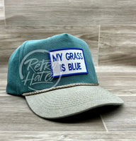My Grass Is Blue On 2-Tone Stonewashed Rope Hat Teal / Sand Ready To Go
