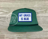 My Grass Is Blue On Green Classic Rope Hat Ready To Go