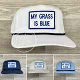 My Grass Is Blue Patch On Retro Rope Hat Ready To Go
