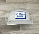 My Grass Is Blue Patch On Retro Rope Hat Smoke Gray Ready To Go