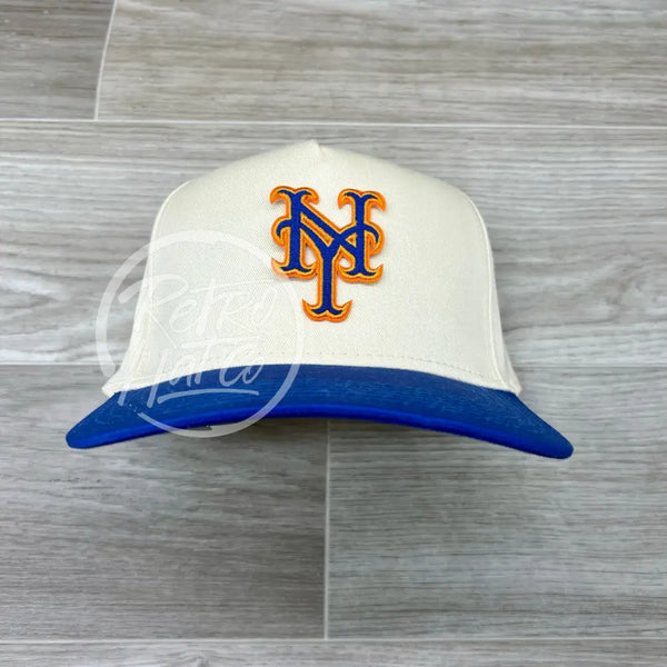 New York Mets Ny Patch On Natural/Blue Retro Hat Ready To Go