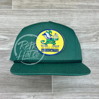 Notre Dame Fighting Irish (Leprechaun) On Green Classic Rope Hat Ready To Go