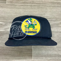 Notre Dame Fighting Irish (Leprechaun) On Retro Rope Hat Solid Navy Blue Ready To Go