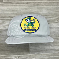 Notre Dame Fighting Irish (Leprechaun) On Retro Rope Hat Solid Smoke Gray Ready To Go