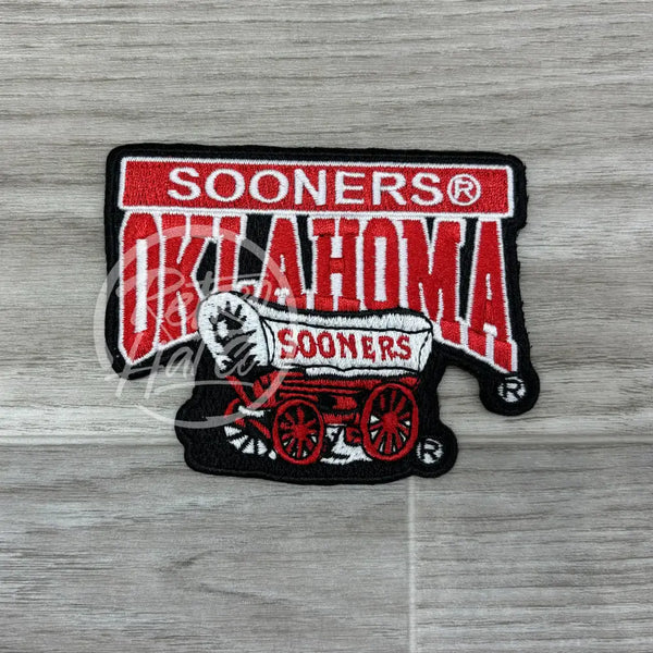 Retro Oklahoma (Ou) Sooners Schooner Wagon Patch