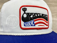 Opryland Nashville Patch On White/Blue Retro Rope Hat Ready To Go