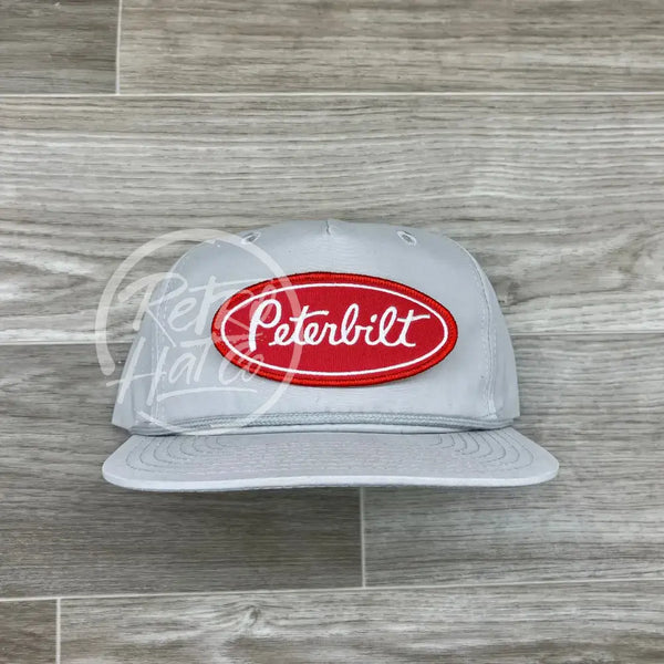 Peterbilt Trucks Patch On Smoke Gray Retro Rope Hat Ready To Go