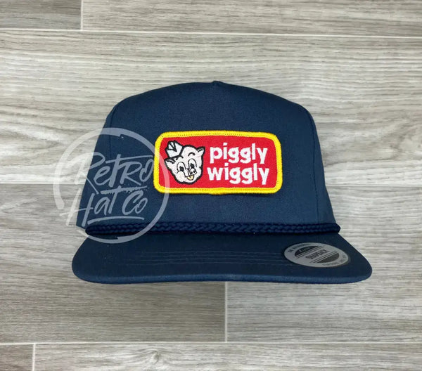 Piggly Wiggly Patch On Blue Classic Rope Hat Ready To Go