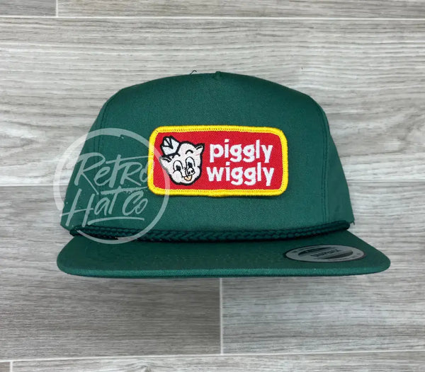 Piggly Wiggly Patch On Green Classic Rope Hat Ready To Go