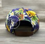 Purple Hawaiian Strapback Hat W/White Rope Hats