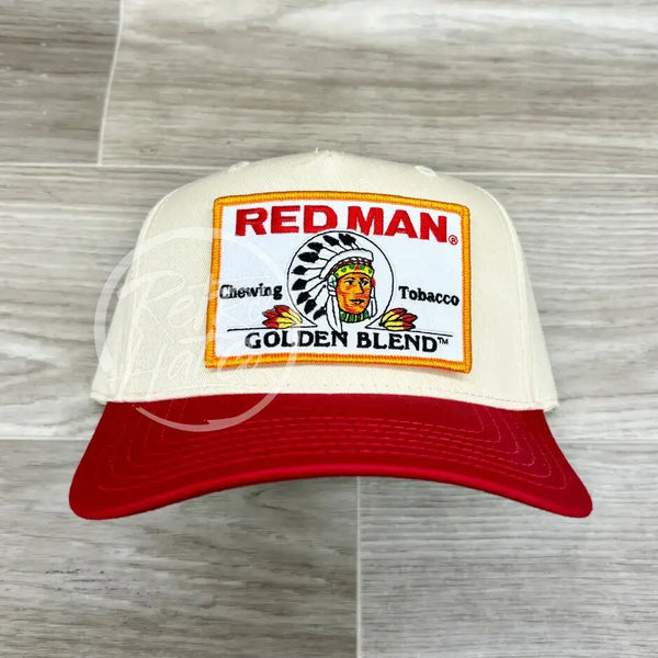 Red Man Golden On Natural/Red Retro Hat Ready To Go