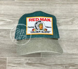 Red Man Golden On Retro Two-Tone Rope Hat Teal / Sand Ready To Go