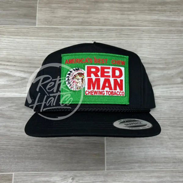 Red Man Green On Black Classic Rope Hat Ready To Go