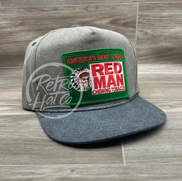 Red Man Green On Retro Two-Tone Rope Hat Sand / Charcoal Ready To Go
