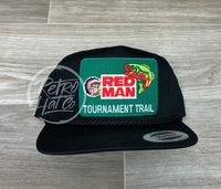 Redman Tournament Trail Patch On Classic Rope Hat Black Ready To Go