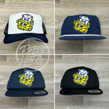 Retro 1940S-60S Michigan Wolverines Patch On Navy/White Meshback Trucker Hat Ready To Go