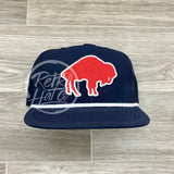 Retro 70S Buffalo Bills (Big Red) On Blue Poly Rope Hat Navy Ready To Go