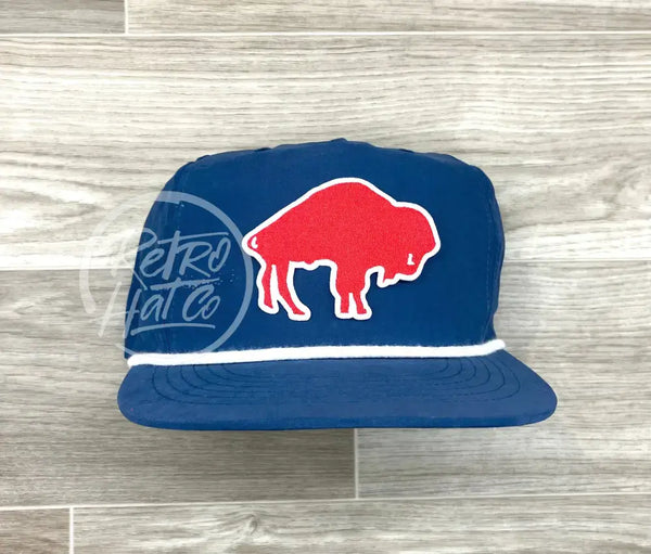 Retro 70S Buffalo Bills (Big Red) On Blue Poly Rope Hat Royal Ready To Go