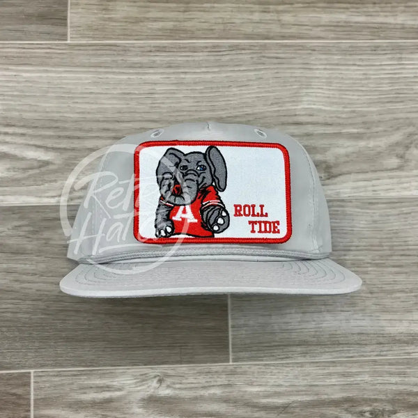 Retro Alabama / Roll Tide Patch On Smoke Gray Rope Hat Ready To Go