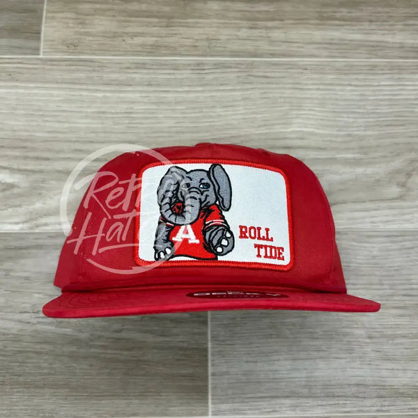 Retro Alabama / Roll Tide Patch On Solid Red Rope Hat Ready To Go