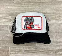 Retro Alabama / Roll Tide Patch On White/Black Meshback Trucker Ready To Go