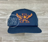 Retro Auburn War Eagle Patch On Blue Classic Rope Hat Ready To Go