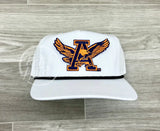 Retro Auburn War Eagle Patch On White Hat With Black Rope Ready To Go