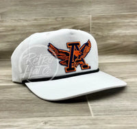 Retro Auburn War Eagle Patch On White Hat With Black Rope Ready To Go