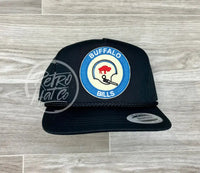 Retro Buffalo Bills Helmet Crest On Black Classic Rope Hat Ready To Go