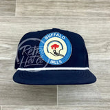 Retro Buffalo Bills Helmet Crest On Blue Poly Rope Hat Navy Ready To Go