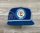Retro Buffalo Bills Helmet Crest On Blue Poly Rope Hat Royal Ready To Go