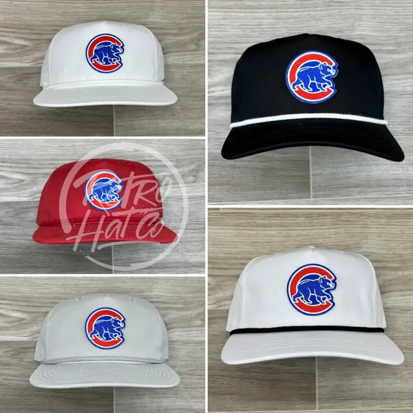 Retro Chicago Cubs Patch On Rope Hat Ready To Go