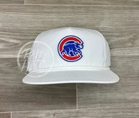 Retro Chicago Cubs Patch On Rope Hat Solid White Ready To Go